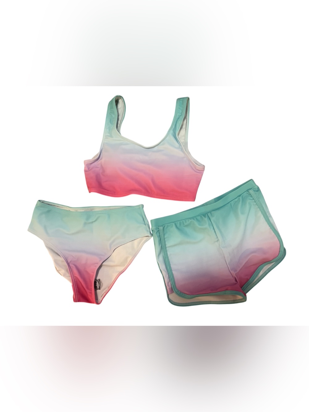 SHEIN Kids Gradient Swim Set in Mint, Pink and Purple